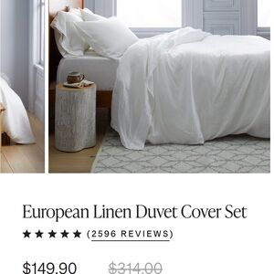 European Linen White Duvet Cover Set